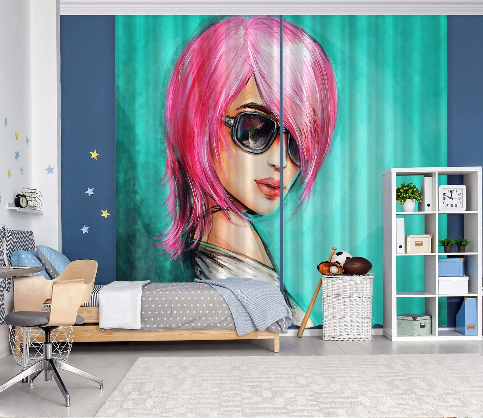 3D Beautiful Pink Hair ZHUB5151 Photo Curtain Window Blockout Fabric Vera 2023