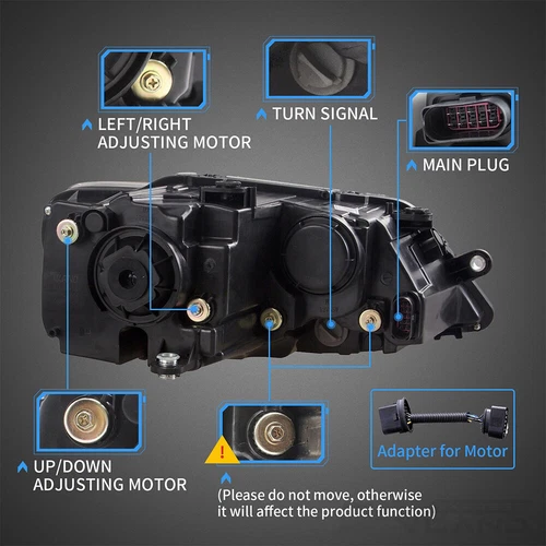 VLAND Demon Eyes LED Projector Headlights For 2011-2018 Volkswagen Jetta - Picture 7 of 15