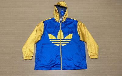 Adidas Adicolor 70s Colorblock Windbreaker Jacket Size 10 New Trefoil Logo Hoody