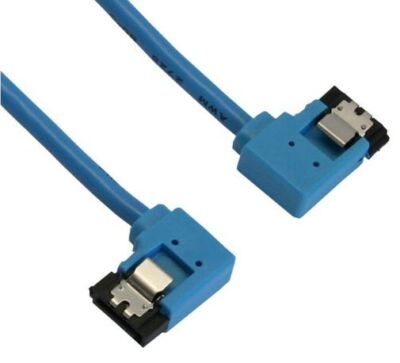 SATA Kabel rund abgewinkelt rechts + links Lasche 0,5m