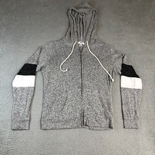 Victoria Secret PINK Hoodie Womens Medium Gray Normcore Full Zip Athleisure