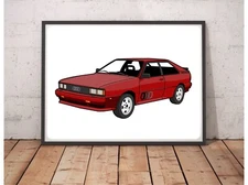 Audi Quattro Illustration Artwork Print 7'X5' signed, last 2 prints available