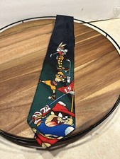 Vintage 1996 Looney Tunes Golfing Neck Tie Mens Bugs Bunny Golfer Golf
