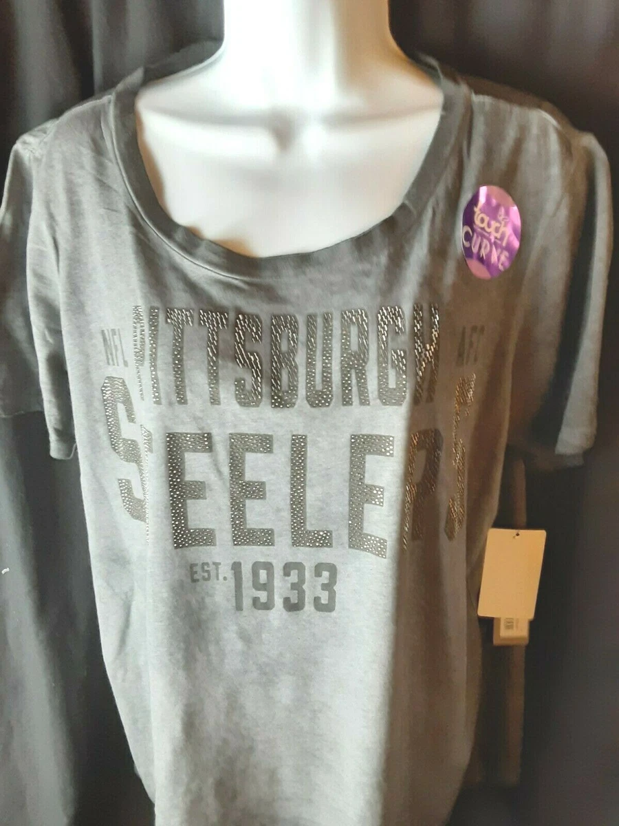 Pittsburgh Steelers NFL Women s Plus Size Rhinestone Shirt 1X