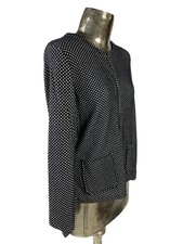 Olsen Womens Jacket Blazer Size Medium 12 Navy Blue Cotton New Eu42 Rrp £89