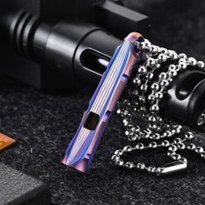 EDC Titanium Alloy Safty Whistle Keychain Pendant Necklace Outdoor Survival-Tool