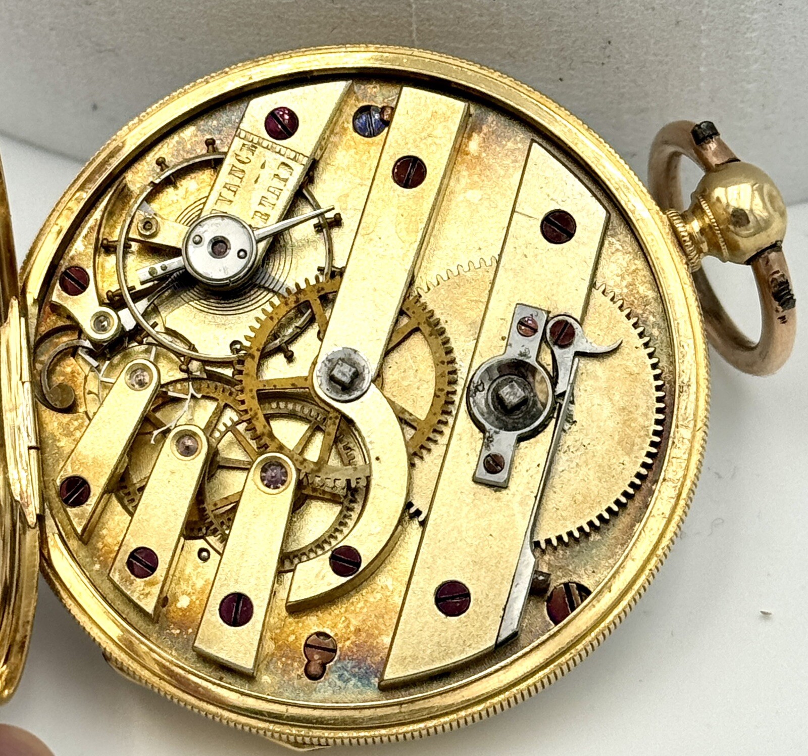 2 X Pocket Watch Escapement 13 Ancre Aiguelles 18K Incl. Kette&holzbox