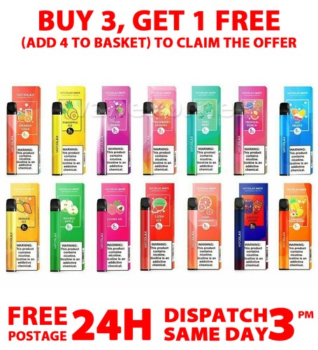 VAPORLAX MATE Pod Disposable Vape Pod 20MG Nic Salt eCig 23 Flavours 800 Puffs