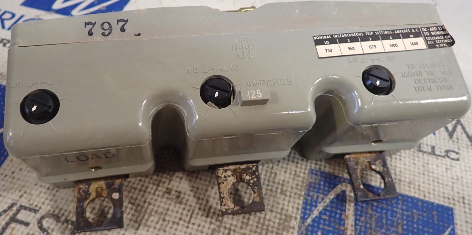 Gould I-T-E Circuit Breaker Trip Unit HJ3W125 400A Frame 3 Pole