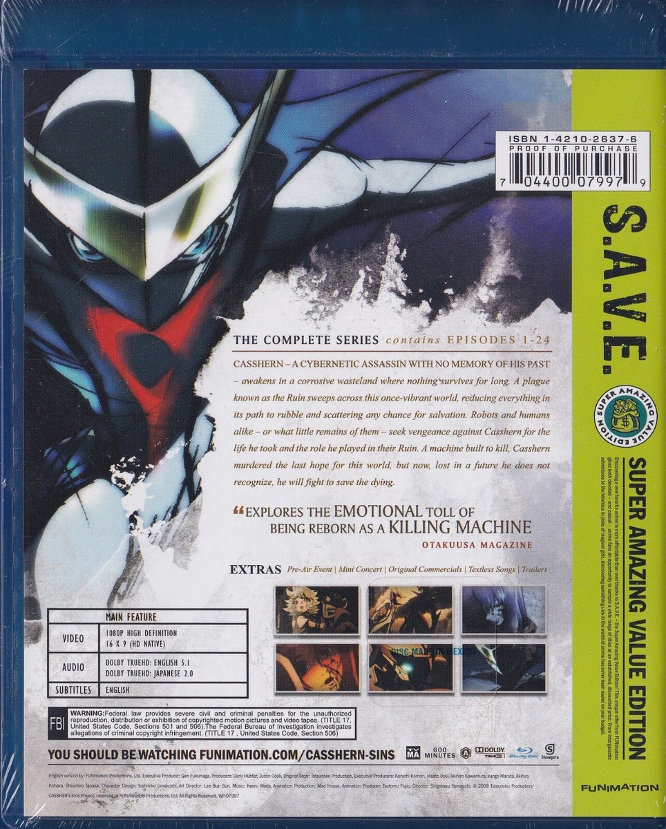 Casshern Sins: The Complete Series - S.A.V.E. (Blu-ray Disc, 2013