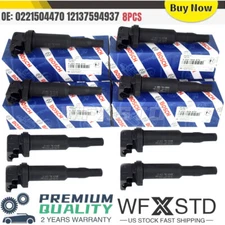 8x OEM Bosch Ignition Coils Set W/ Connector Boot For 0221504470 BMW 5 6 7 x5 x6