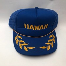 Hawaii Vintage Cap Hat Snapback OSFM Mesh Trucker Blue Foam Scrambled Eggs