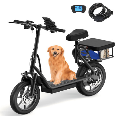 LADPED LPBS 500W 14inch Commuter Electric Scooter with Seat &Carry Basket 10.4AH