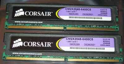 4GB KIT CORSAIR DDR2 RAM 800MHz PC2-6400U 240-pol. CL5 CM2X2048-6400C5 ver5.1
