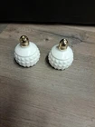 Vintage White Milk Glass Japan Hobnail Salt & Pepper Shaker Set. C7