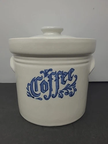 Pfaltzgraff Yorktowne Blue COFFEE Canister with Lid Storage Container