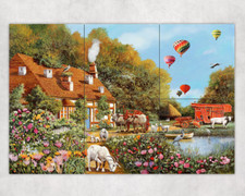 Tuscany Italy Country farm animals flower garden ceramic tile mural backsplash