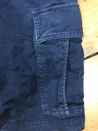 Mens Blue Cargo Pants Waist MEDIUM Workwear Shorts Used Army Pockets Shorts - Picture 4 of 4