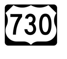 12" us route 730 highway sign road bumper sticker decal usa made