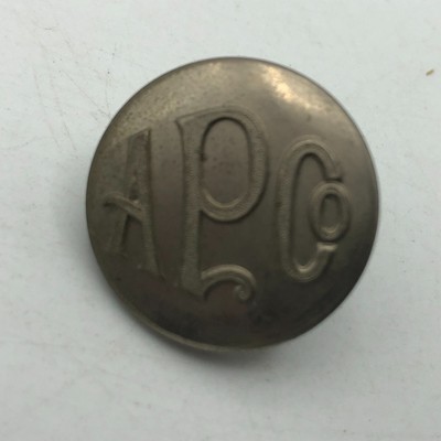Vintage APCO AP Co. Uniform Button 7/8'' Superior Quality Unknown Unsure Help K2