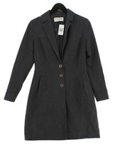 Closet Women's Coat Uk 8 Grey Polyester With Elastane, Viscose Overcoat