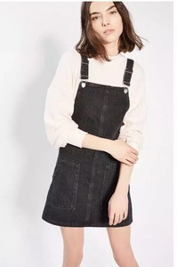 black dungaree dress