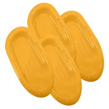 Superio 36" Yellow Toboggan Snow Sled for Kids Durable Plastic Slider - 4 Pack