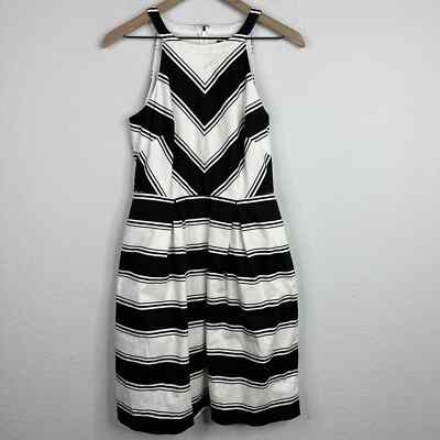 adrianna papell black and white striped dress Women's Stripe Halter Dress, Size 6 Urban Outfitters Mini Slip x-sibling-handle:violet-mini-dress-dark-chocolateblack Size:2X PLUS (20/22) Embolden your look with