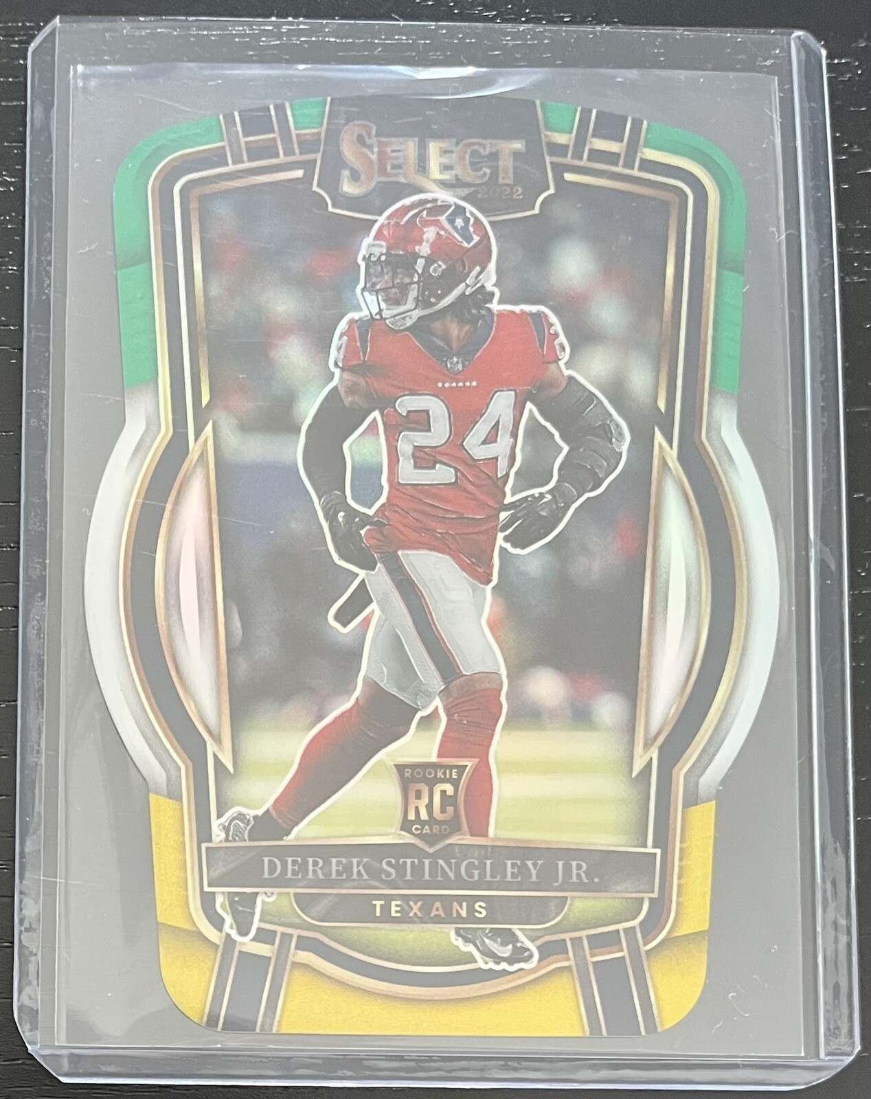 Derek Stingley Jr 2022 Panini Select DIE-CUT Club Green And Yellow Prizm Rc #262