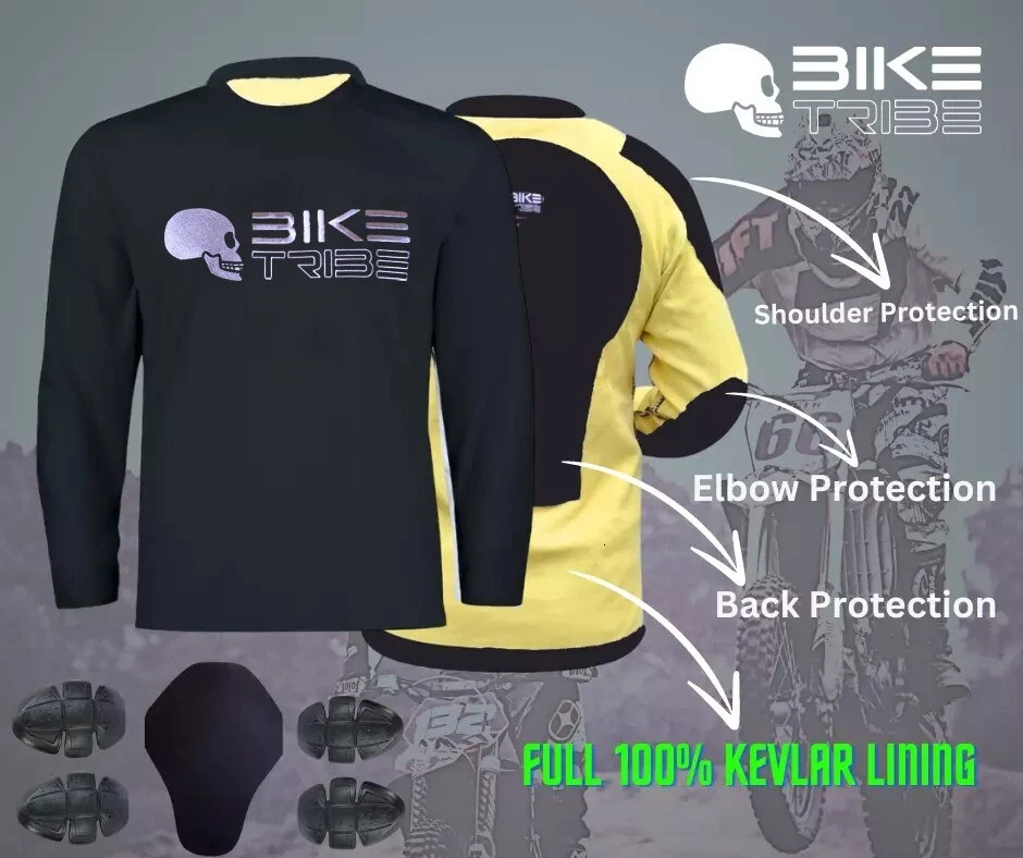 Motorbike, Motorcycle T-shirt Full Kevlar Lined and CE Armoured Bike Tribe ® - Image 3 of 4
