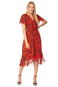 roman originals embellished neck chiffon dress