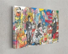 Follow Your Dreams On Wall Graffiti Street Banksy Wall Art Design Canvas Décor