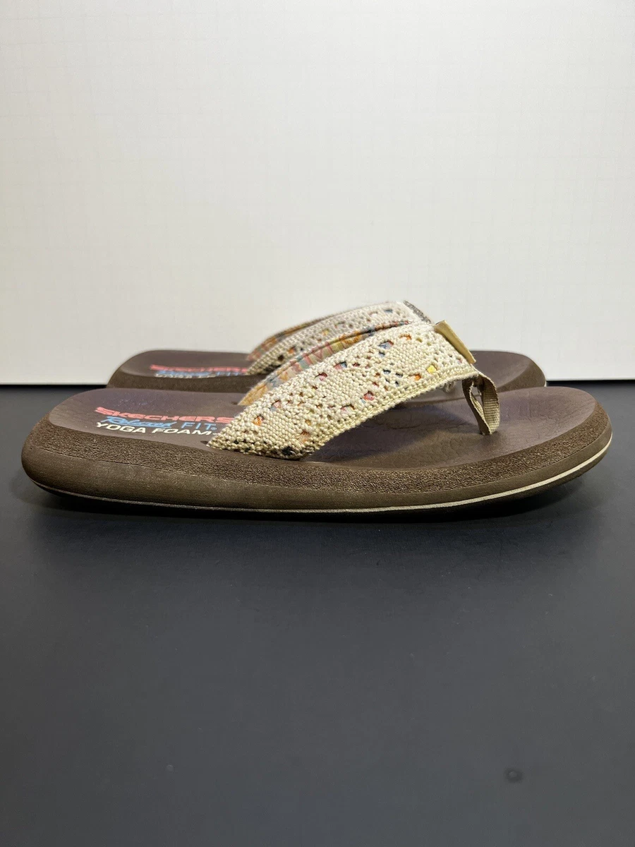 Skechers Relaxed Fit Women's Yoga Foam Brown Flip Flop Sandals / Size 6