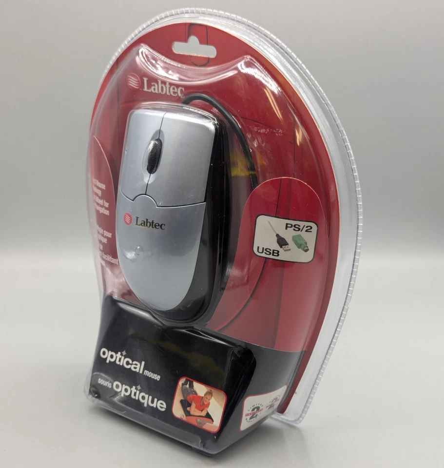 New Labtec 911530-0403 Optical Mouse PS/2 & USB Wired Sealed - Image 3 of 4