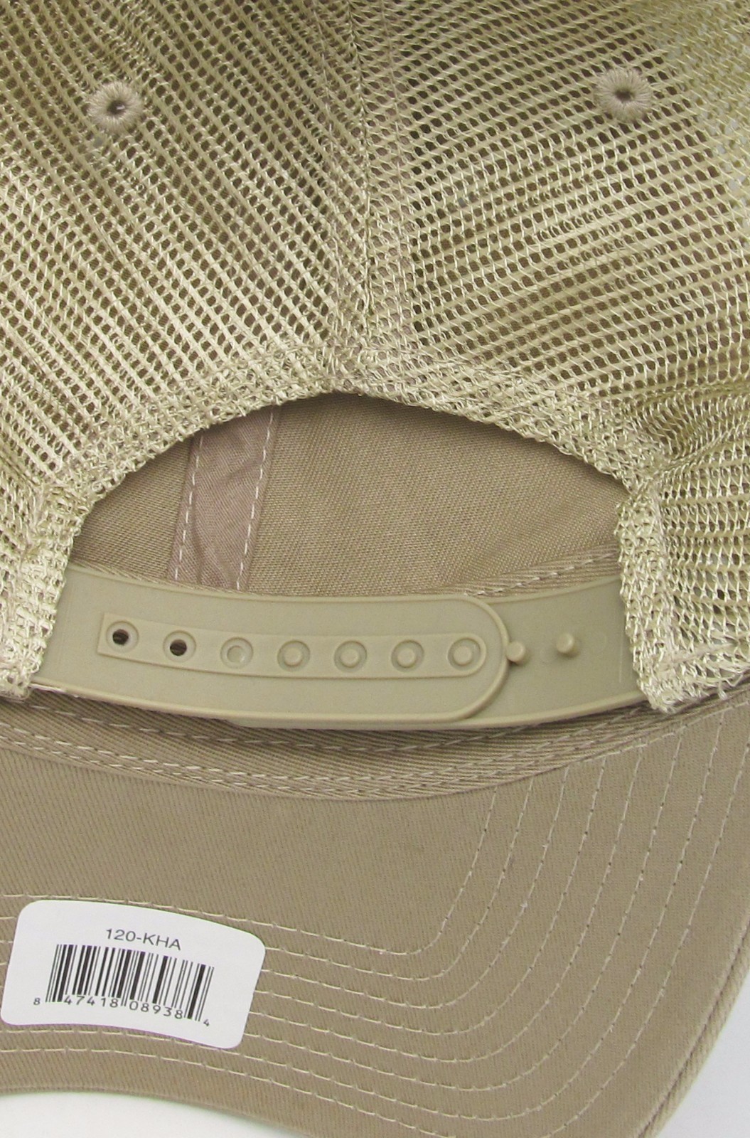 Decky Snapback Cap Unconstructed Mesh Trucker Dad Hat Curved Visor OSFM Khaki