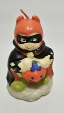 VINTAGE ROBERT ALAN Wax Devil Sculpted Candle Halloween Trick or Treater WEAR