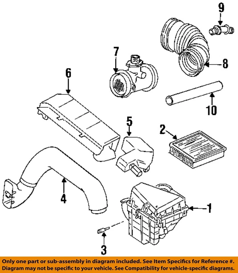 Conjunto de purificador de ar usado serve: 1996 BMW 318I grau A - Imagem 2 de 4