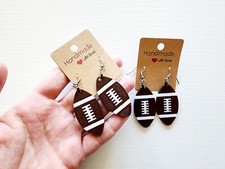 3D Printed Football Earrings, Handmade Sports Earrings, Football Jewelry