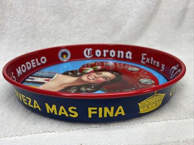 CORONA EXTRA VICTORIA METAL BEER MODELO CERVEZA SERVING TRAY 13