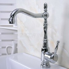 Polished Chrome Swivel Bathroom Basin Faucet Single Handle Sink Mixer Tap Znf925