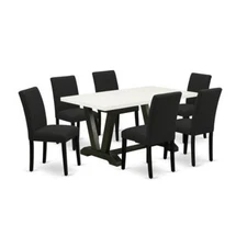 East West Furniture 7-Piece Dining Set Includes 6 Kitchen Chairs with...