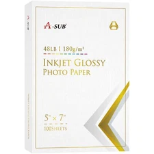 Inkjet Glossy Photo Paper 5X7 Inches 48lb 180gsm Professional Glossy Photogra...
