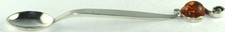 POLISH POLAND STERLING SILVER  AMBER TALL BABY FEEDING SPOON