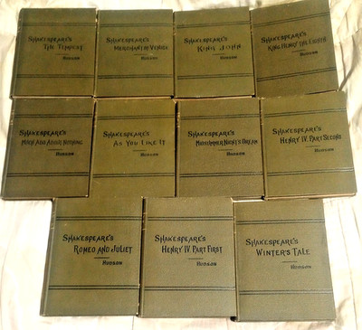 Lot Of 11 Antique Shakespeare By Rev. Henry V Hudson. 1900-1903, Ginn & Co