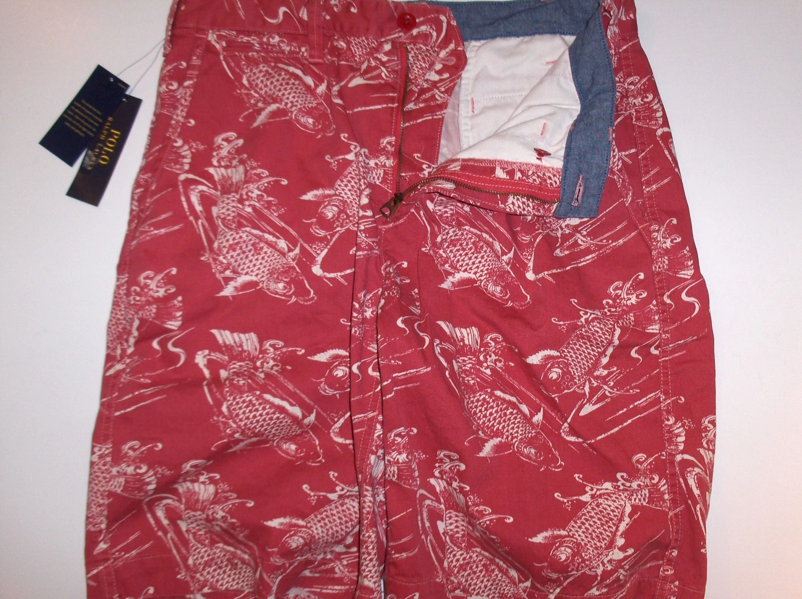 POLO RALPH LAUREN Men's Relaxed Fit 10" Flat Front Koi Fish Shorts, CORAL RED
Opens in a new window