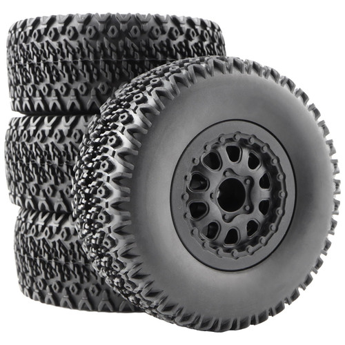 4-Pack 1:10 RC Rubber Car Tires On Road Tyres 12mm Hex Plastic Wheels Rims fo...