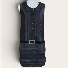 Anna Sui X Target Collab Black Drop Waist Dress Small Goth Witchy Mod Romance