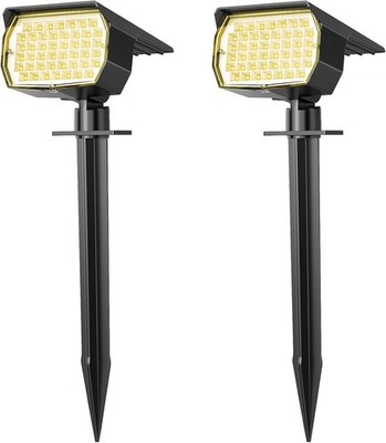 WENATY Solar Spot Lights Outdoor Waterproof IP65, 2 Pack Landscape Spotlights