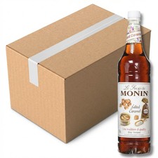 Monin Salted Caramel Syrup 1L Premium French Case of 6 Bottles Barista