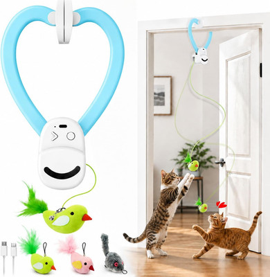 Interactive Cat Toys for Indoor Cats: Automatic Flying Bird Feather Wand Chase E